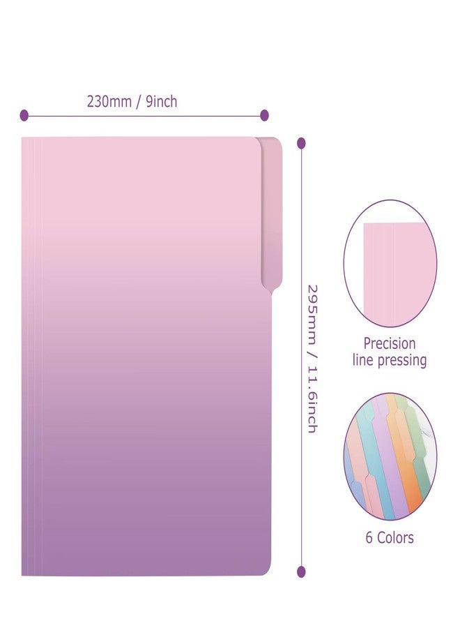 Ddaowanx Decorative File Folders Cute Colored File Folder,Letter Size File Folders for Documents,1/3-Cut Tabs,9 x 11.5 Inches,for Office,School,Home (12, Gradient) - Image 2